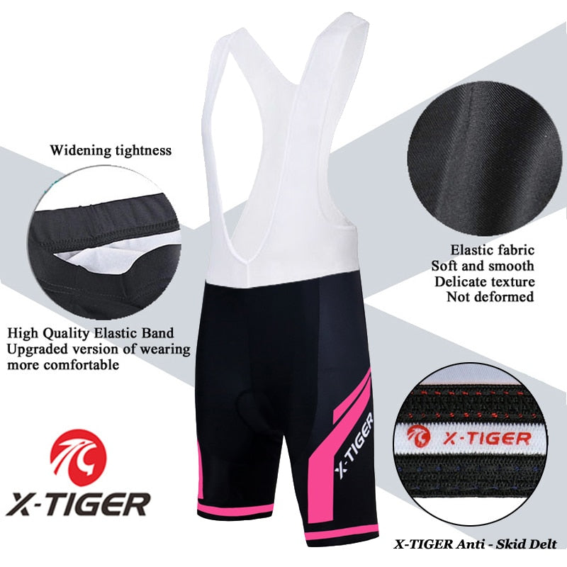 Conjunto de Ciclismo X-Tiger: Conforto, Proteção UV e Desempenho Aprimorados